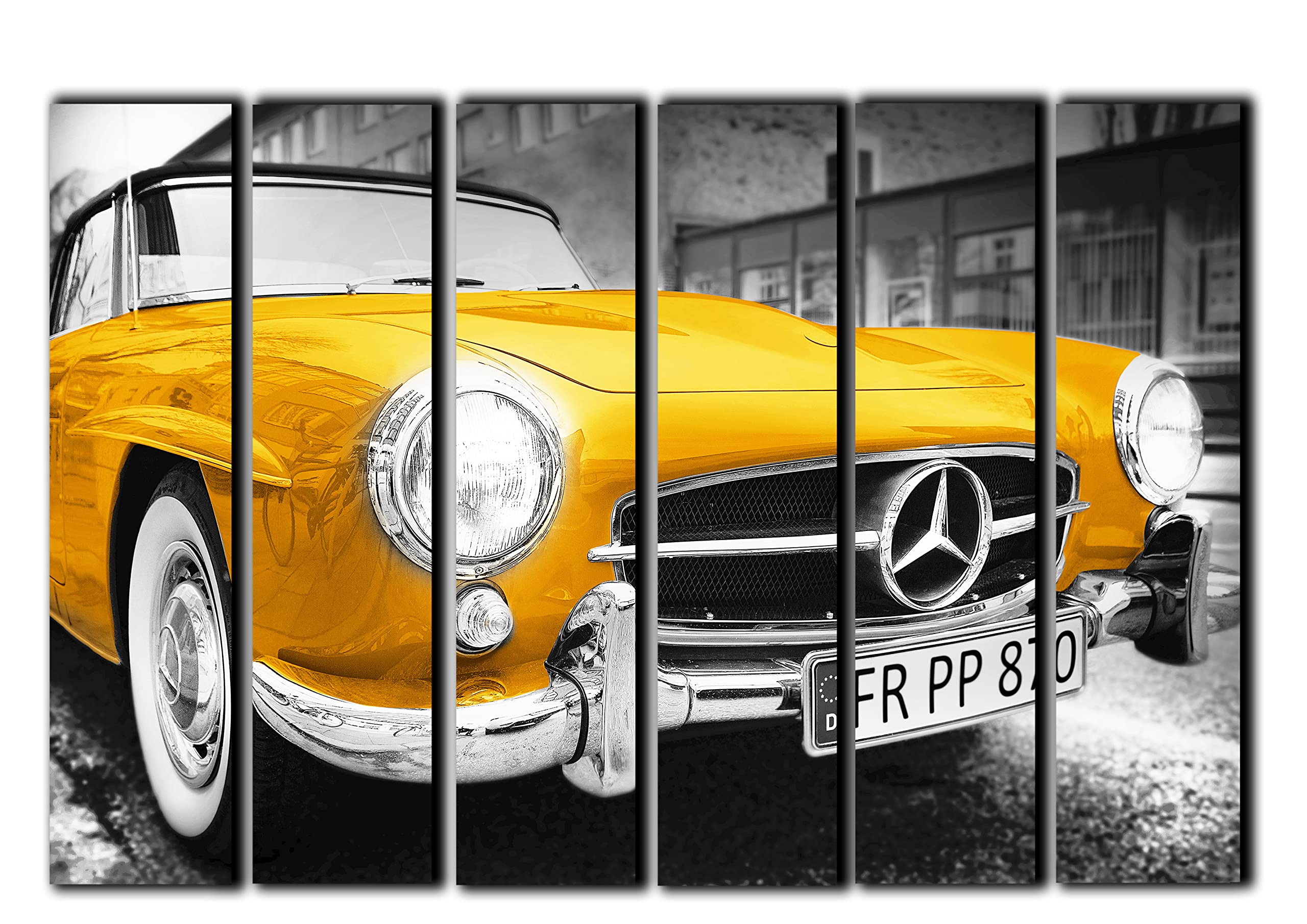 Mercedes-Benz アートボード アンティーク Amazon.com: X-Large 6 Piece Vintage 300 Sl Wall Art Decor